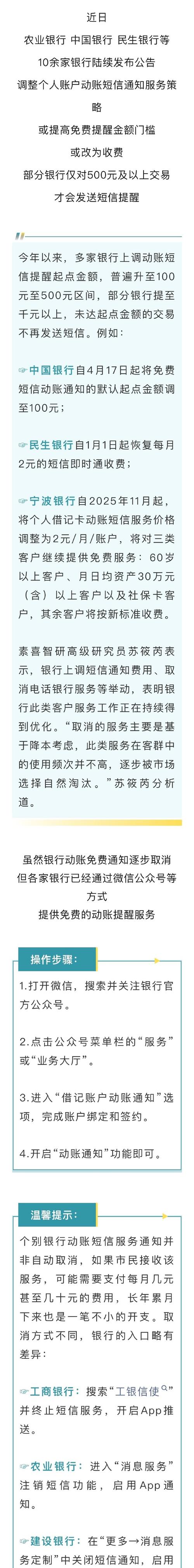 关于银行业金融机构免除部分服务收费的通知_银行电话服务渠道优化_银行动账短信收费调整